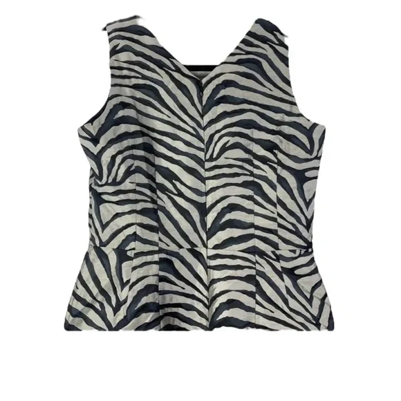 BANANA REPUBLIC Zebra Print Sleeveless Mini Sheath Dress in Black/Gold Size 4 - Picture 7 of 11